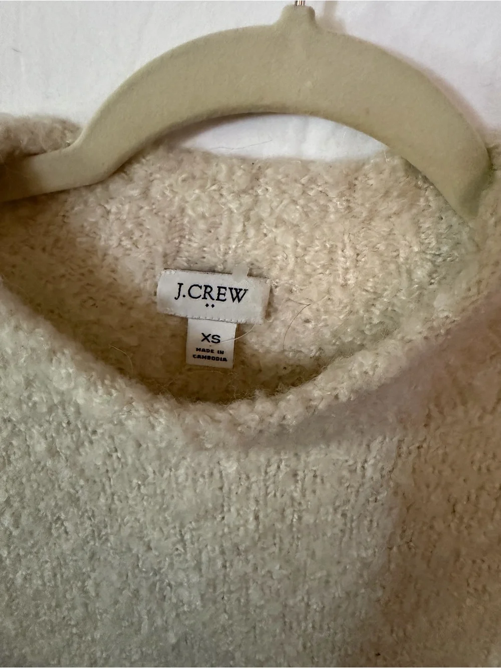 J. Crew Cream Fuzzy Crewneck Sweater